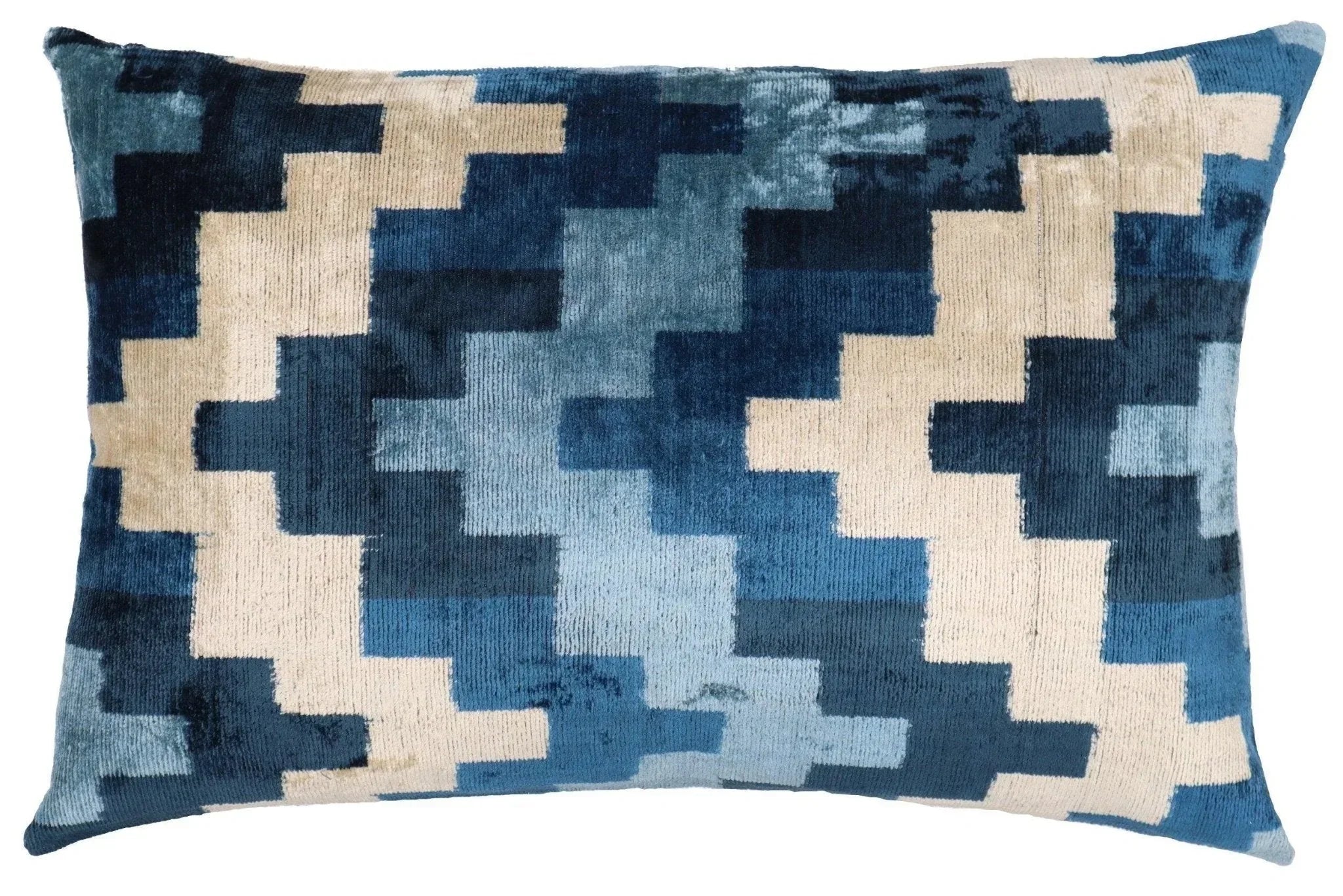 Canvello Decorative Navy Blue Throw Pillow Down Filled - 16x24 in Canvello