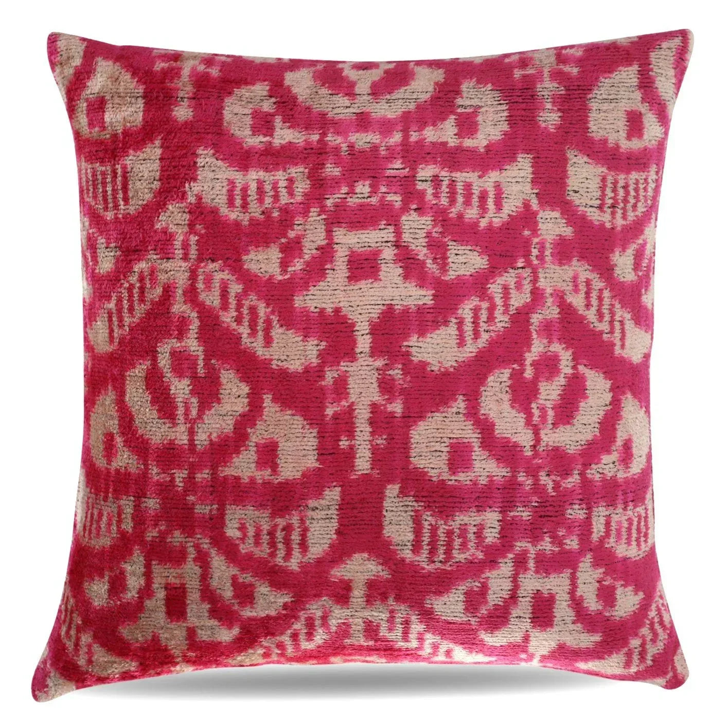 Canvello Decorative Pink Beige Geometric Throw Pillow Down Feather Filled - 16x16 in Canvello