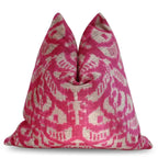 Canvello Decorative Pink Beige Geometric Throw Pillow Down Feather Filled - 16x16 in Canvello