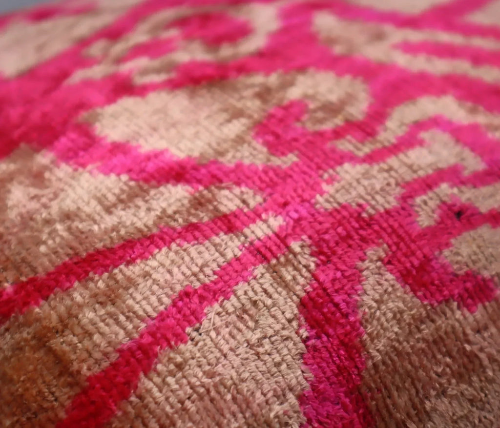 Canvello Decorative Pink Beige Geometric Throw Pillow Down Feather Filled - 16x16 in, lifestyle image - House Of Avana