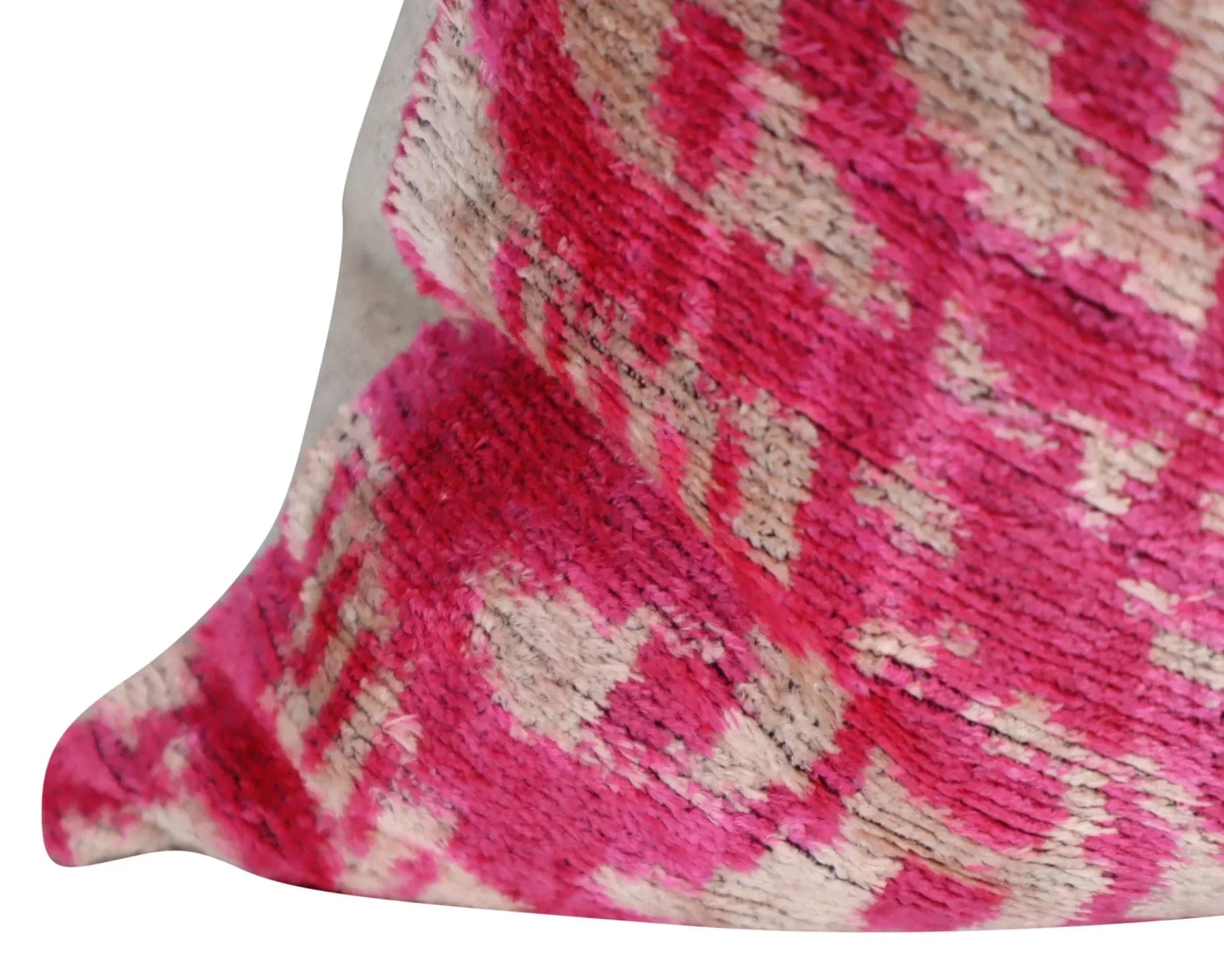 Canvello Decorative Pink Beige Geometric Throw Pillow Down Feather Filled - 16x16 in Canvello