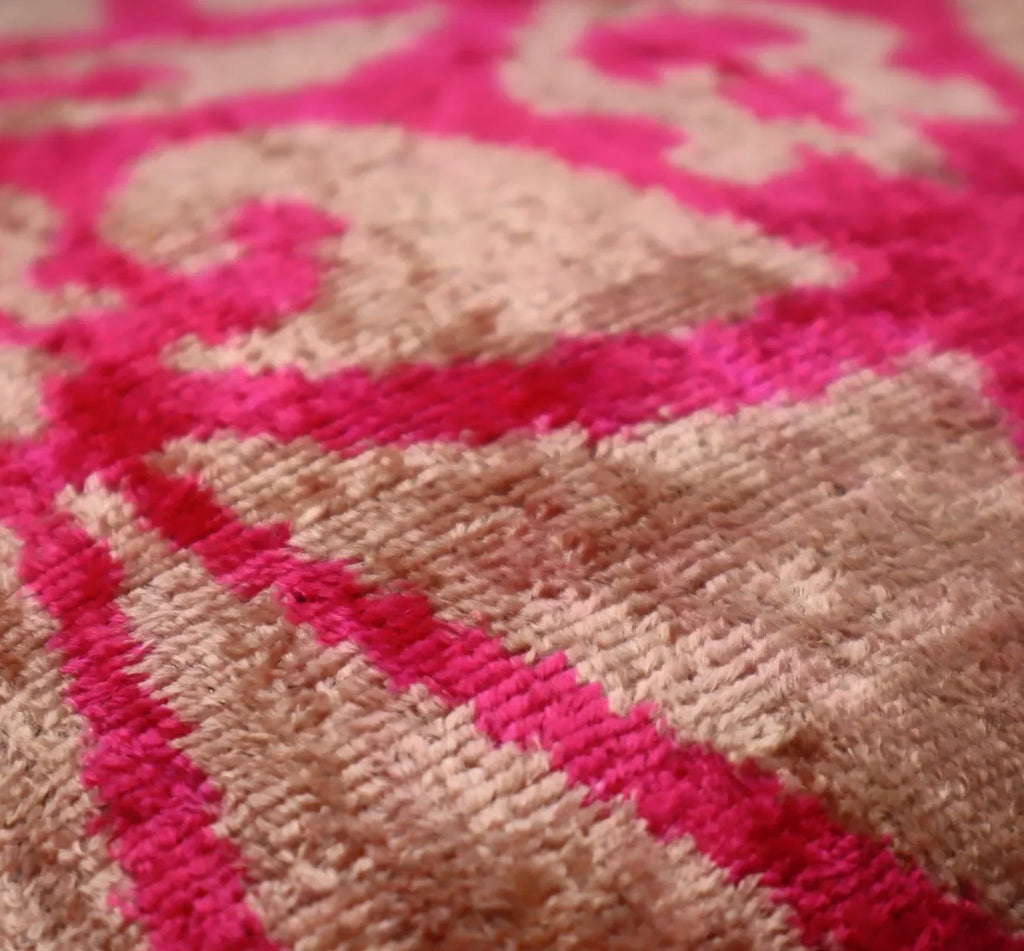 Canvello Decorative Pink Beige Geometric Throw Pillow Down Feather Filled - 16x16 in, angled view - House Of Avana