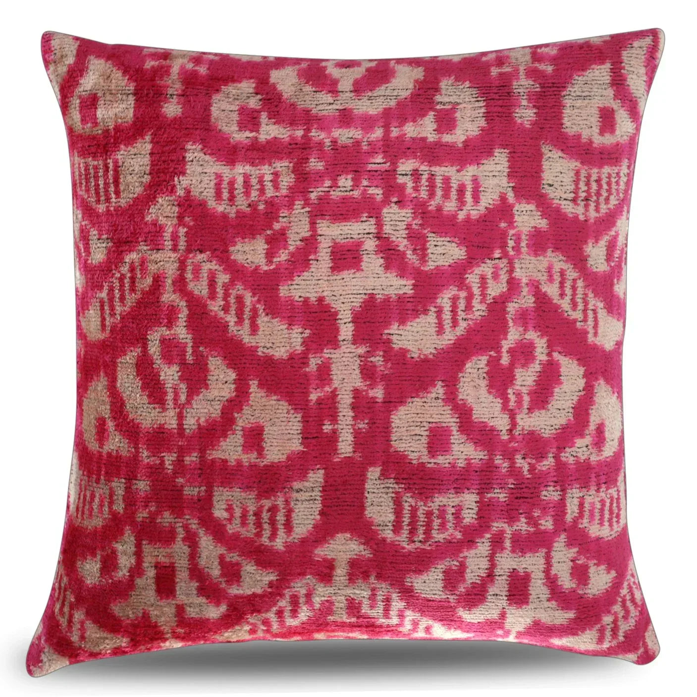 Canvello Decorative Pink Beige Geometric Throw Pillow Down Feather Filled - 16x16 in Canvello