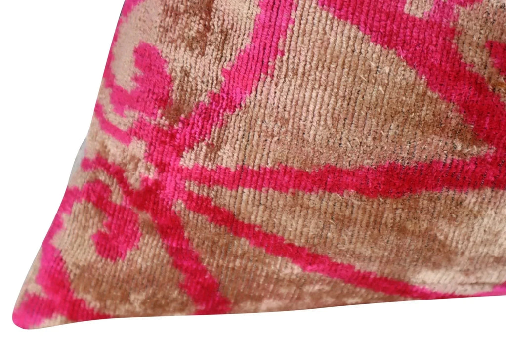Canvello Decorative Pink Beige Geometric Throw Pillow Down Feather Filled - 16x24 in Canvello