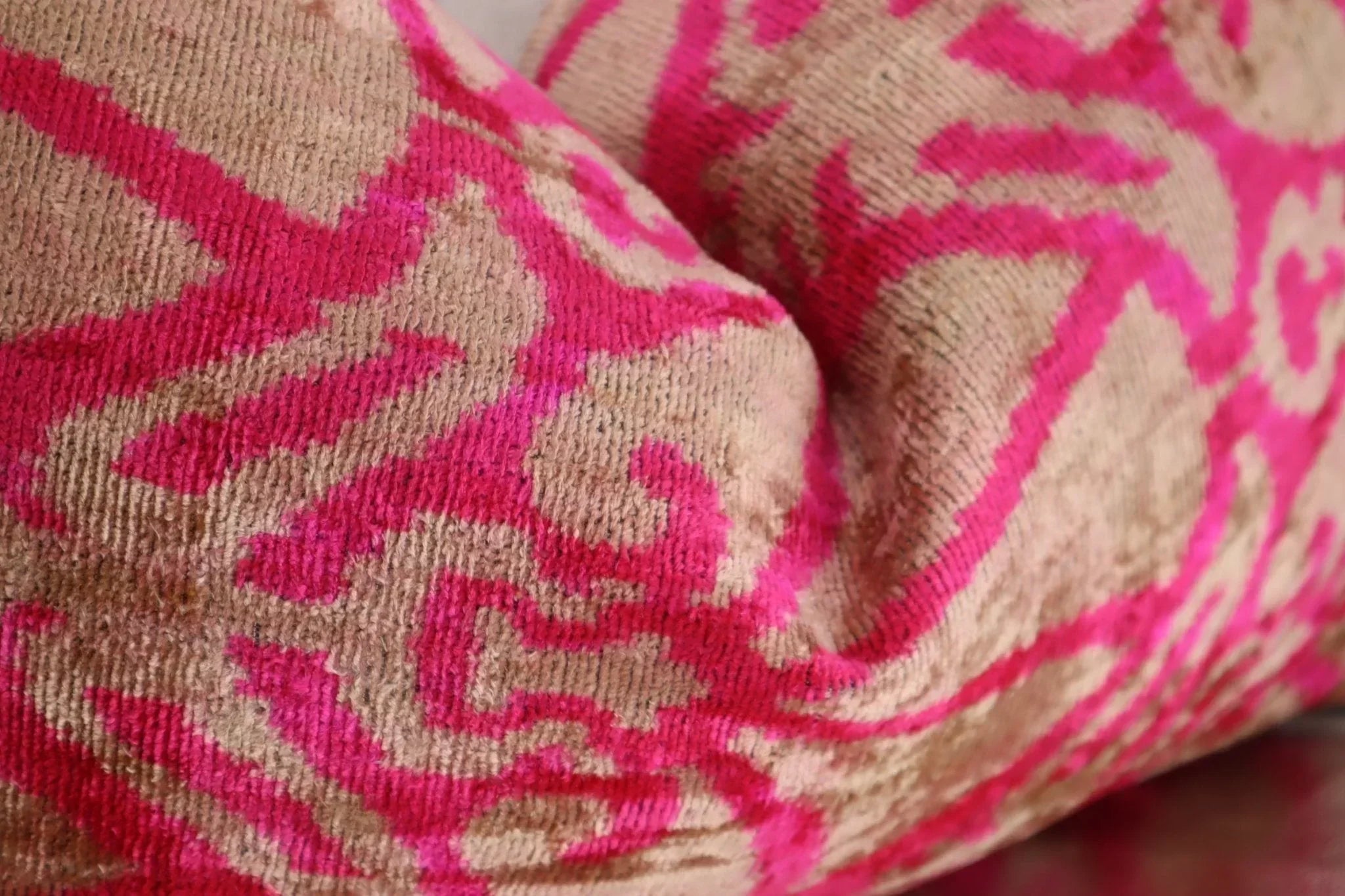 Canvello Decorative Pink Beige Geometric Throw Pillow Down Feather Filled - 16x24 in Canvello