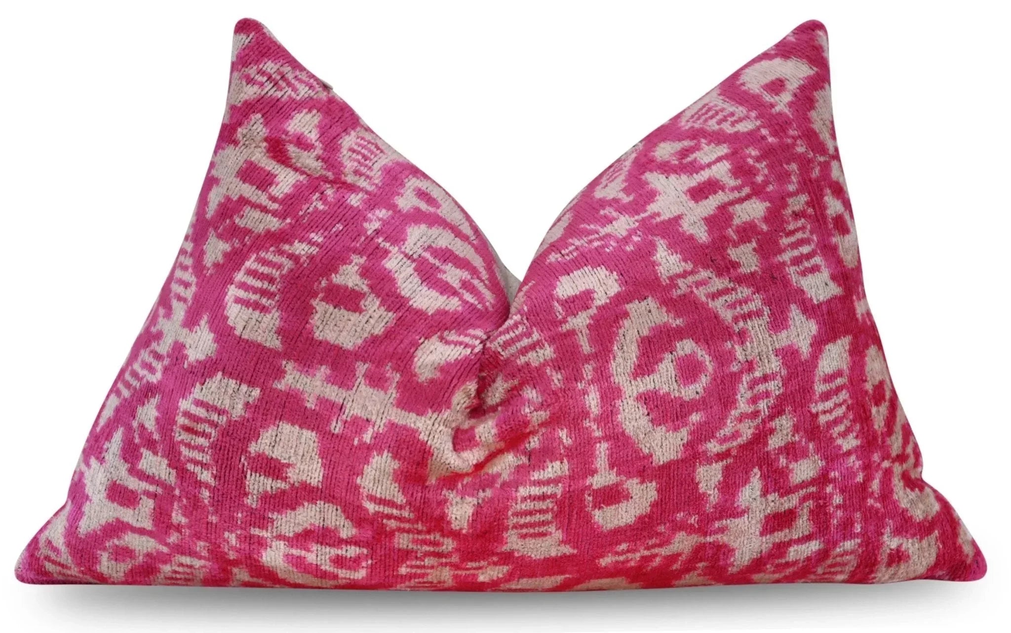 Canvello Decorative Pink Beige Geometric Throw Pillow Down Feather Filled - 16x24 in Canvello
