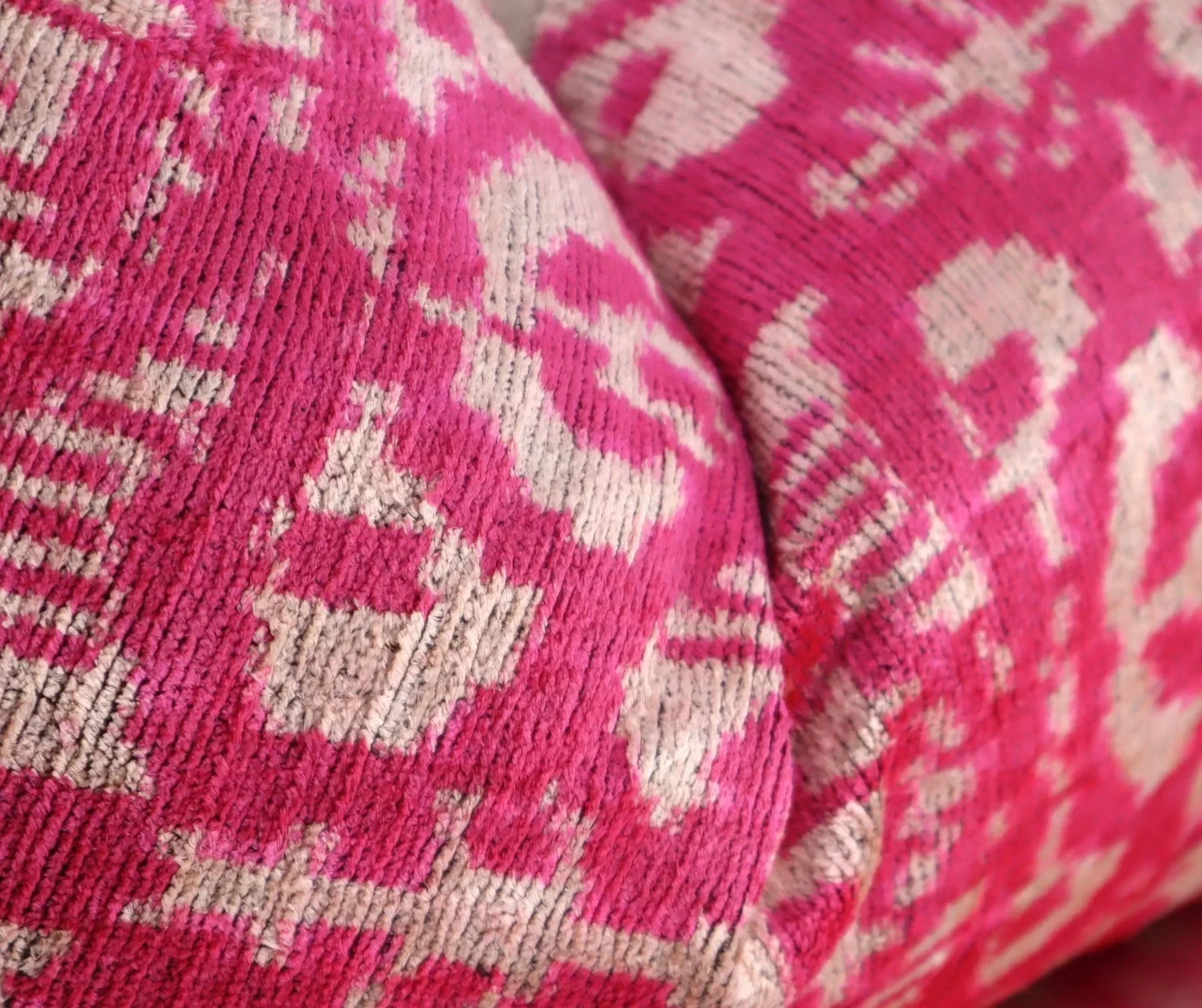 Canvello Decorative Pink Beige Geometric Throw Pillow Down Feather Filled - 16x24 in Canvello