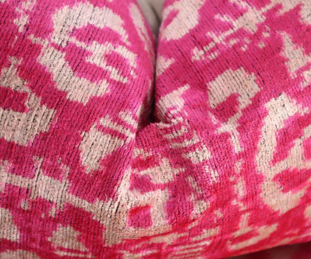 Canvello Decorative Pink Beige Geometric Throw Pillow Down Feather Filled - 16x24 in Canvello