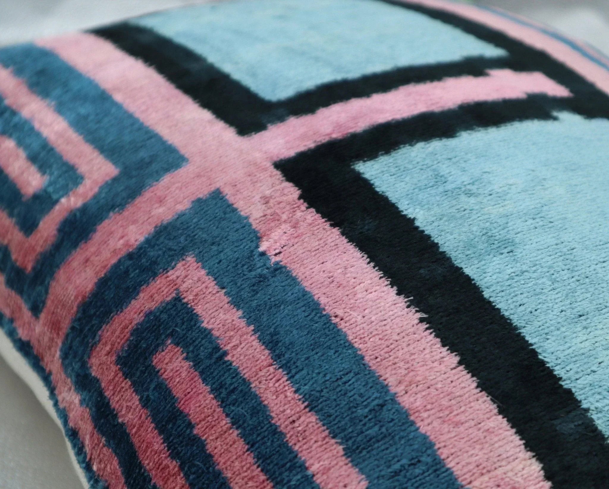 Canvello Decorative Pink Blue Lumbar Throw Pillow Down Filled - 16x24 in Canvello