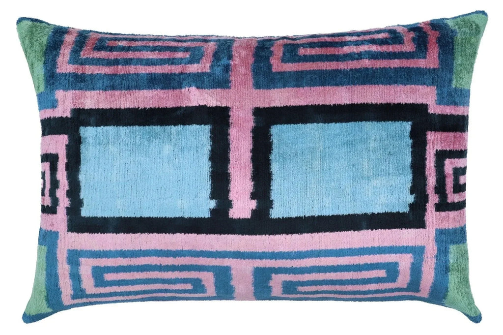 Canvello Decorative Pink Blue Lumbar Throw Pillow Down Filled - 16x24 in Canvello