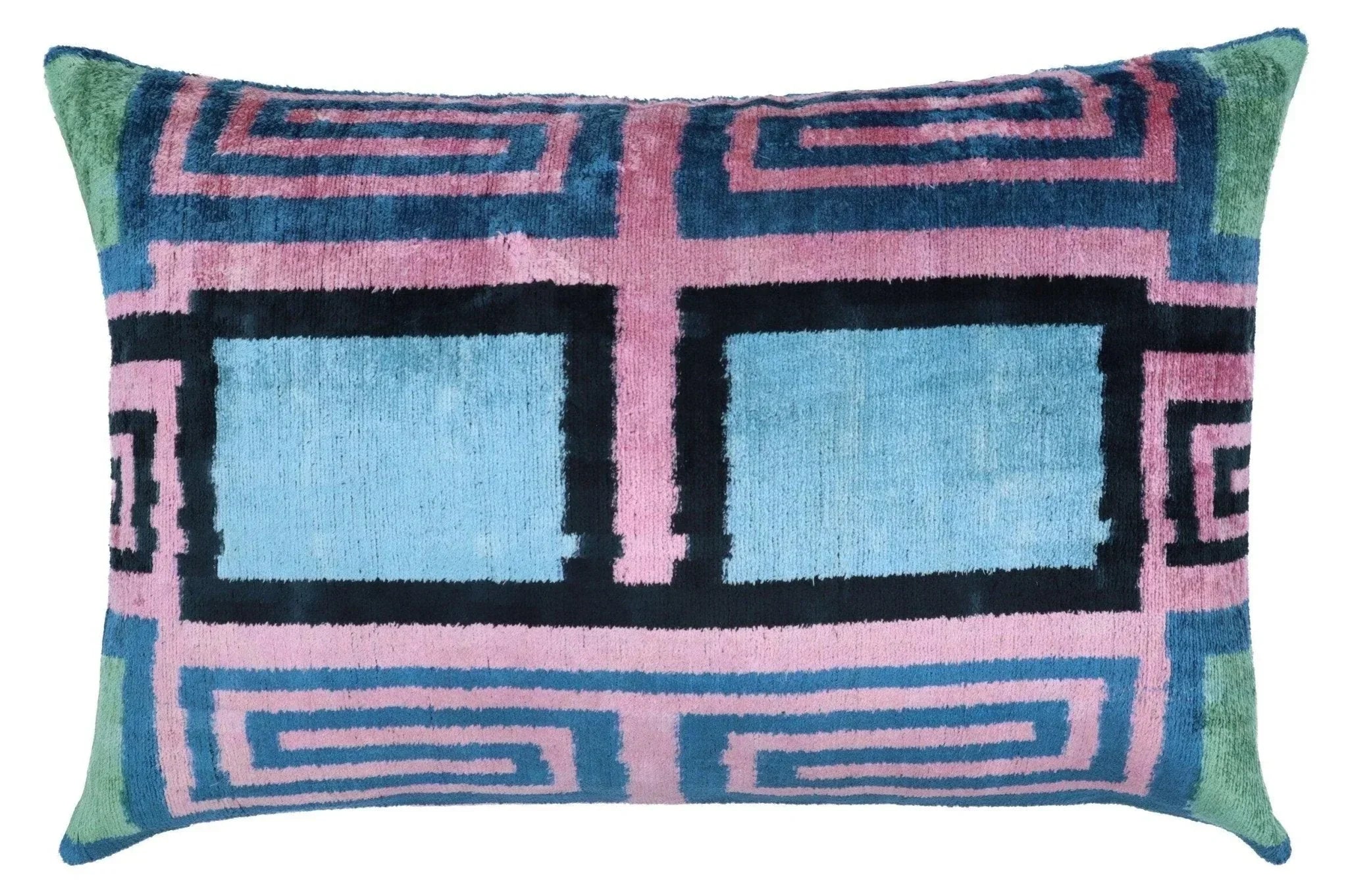 Canvello Decorative Pink Blue Lumbar Throw Pillow Down Filled - 16x24 in Canvello