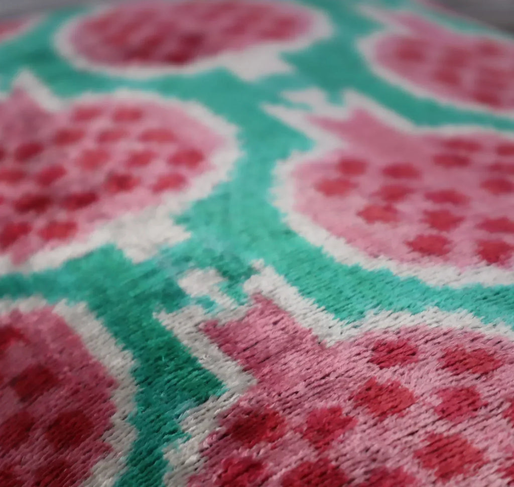 Canvello Decorative Pink Green Pomegranate Pattern Geometric Throw Pillow Down Feather Filled - 16x24 in Canvello
