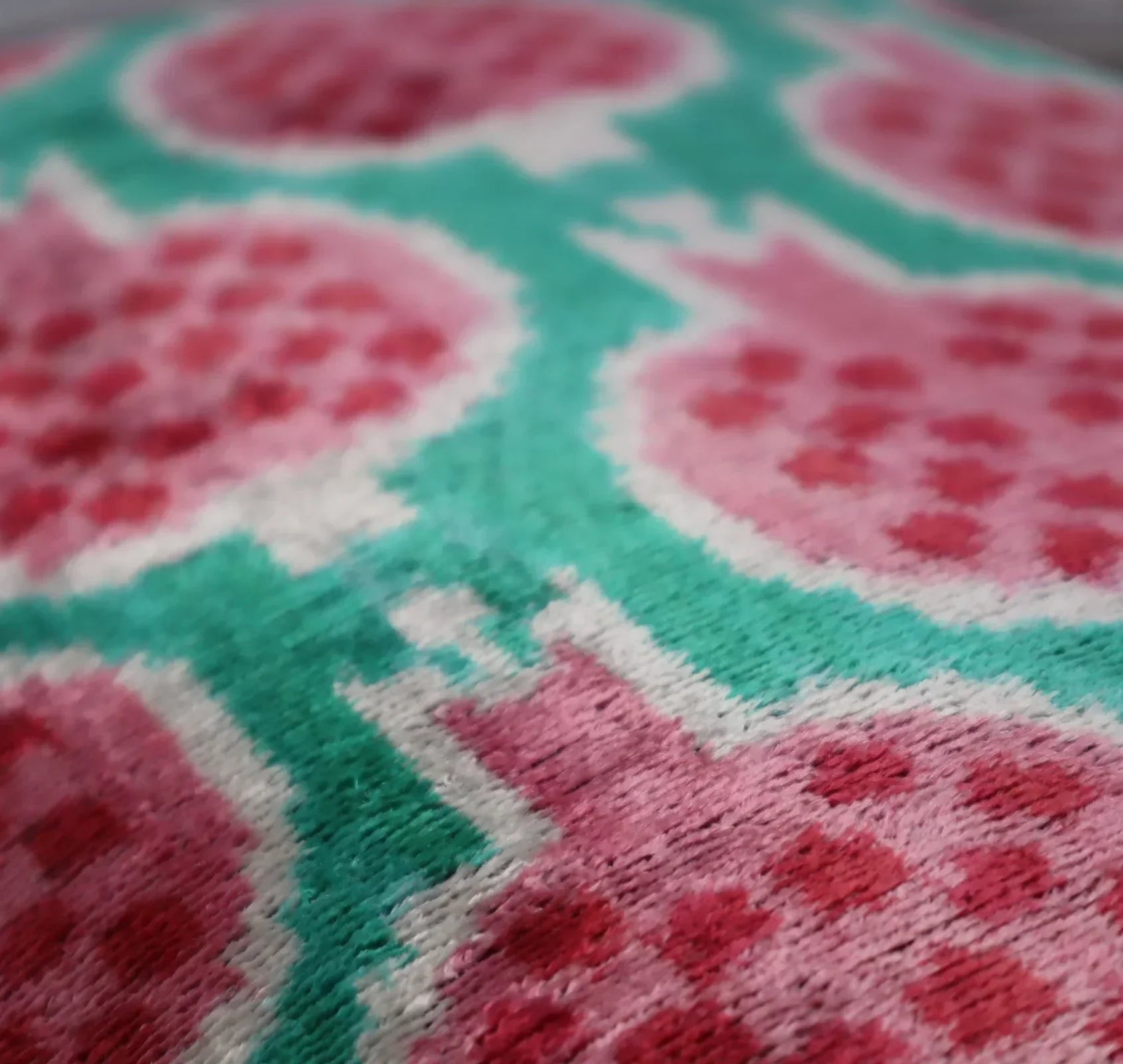 Canvello Decorative Pink Green Pomegranate Pattern Geometric Throw Pillow Down Feather Filled - 16x24 in Canvello