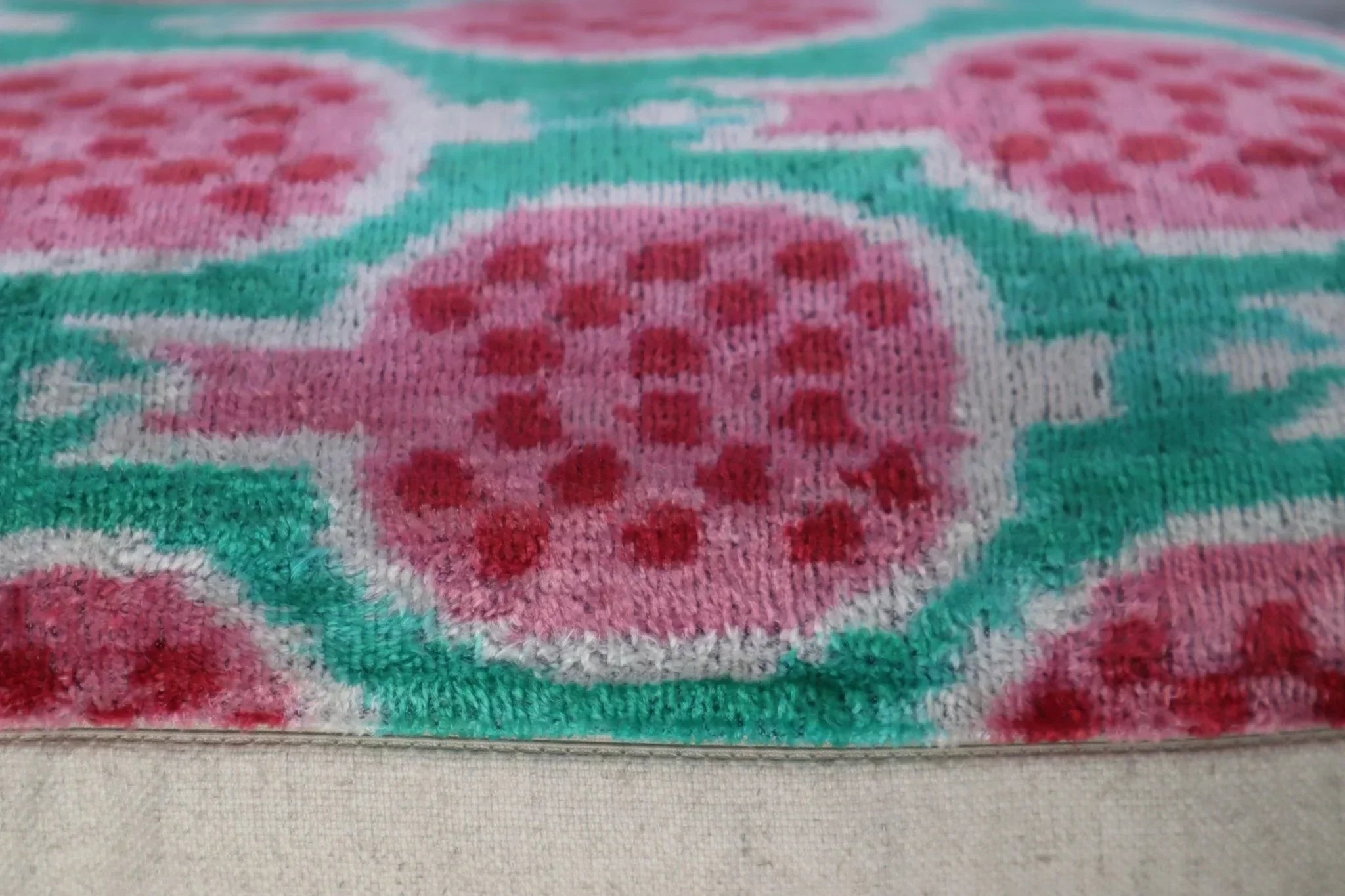 Canvello Decorative Pink Green Pomegranate Pattern Geometric Throw Pillow Down Feather Filled - 16x24 in Canvello