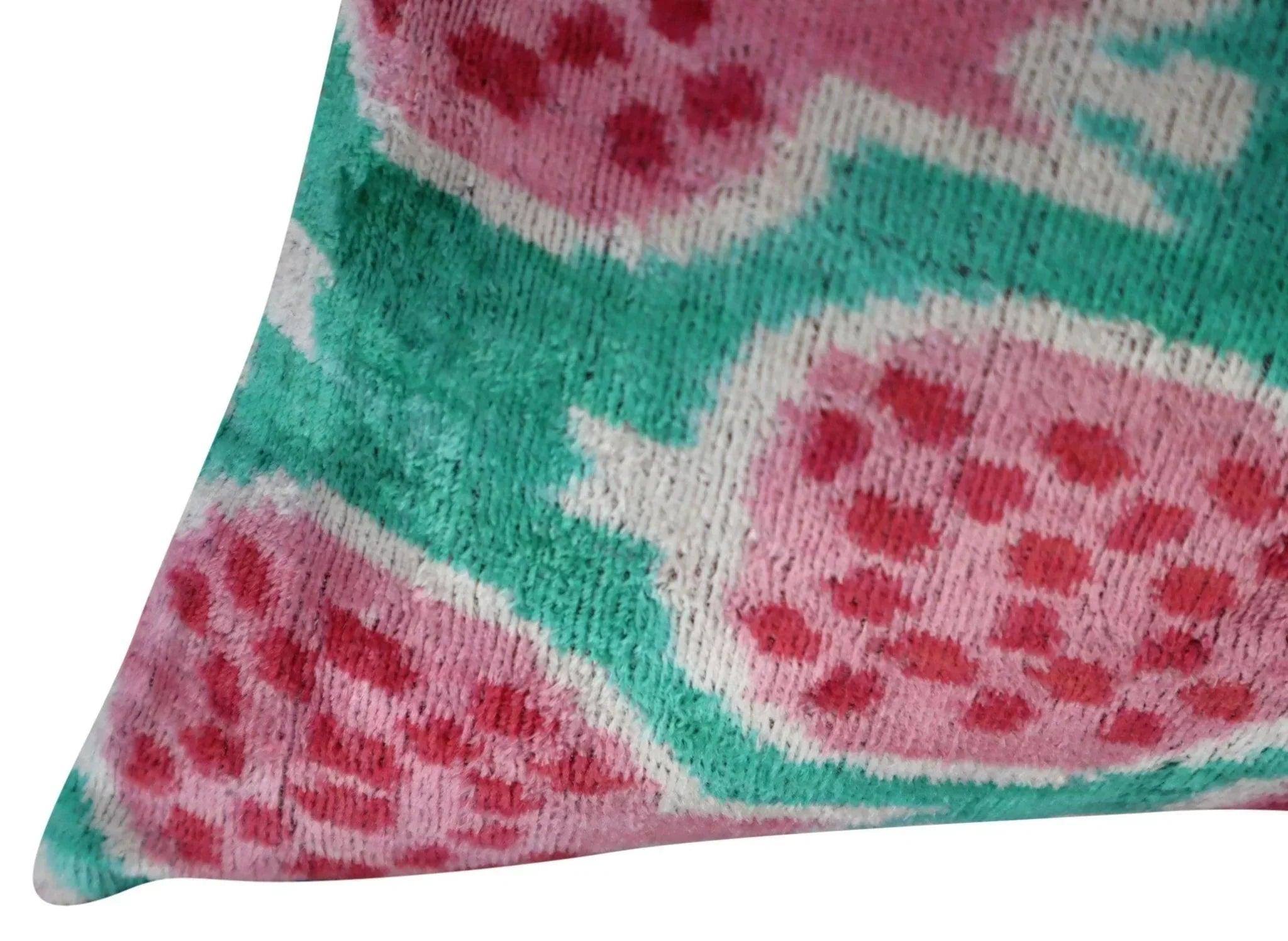 Canvello Decorative Pink Green Pomegranate Pattern Geometric Throw Pillow Down Feather Filled - 16x24 in Canvello