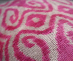 Canvello Decorative Pink Purple Geometric Throw Pillow Down Feather Filled - 16x24 in, angled view - House Of Avana