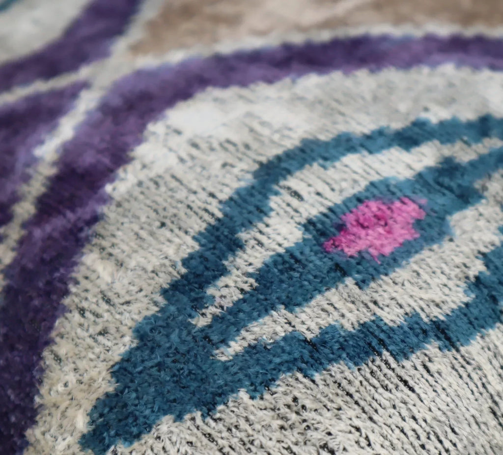 Canvello Earth Tones Velvet Turkish Ikat Pillow - 16'' X 16', detail shot - House Of Avana
