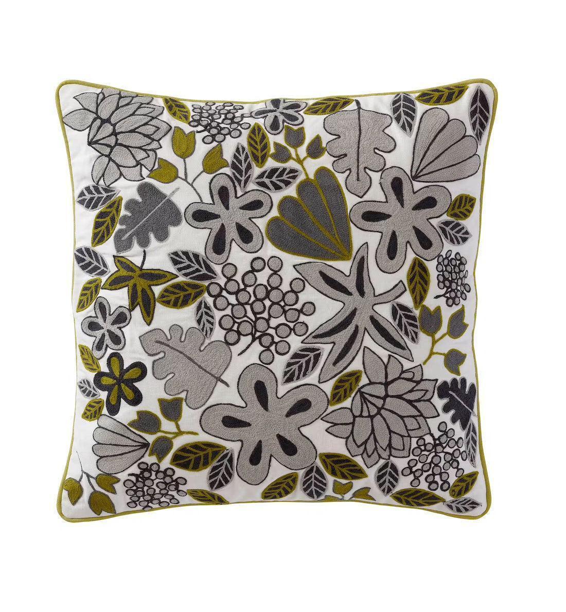 Canvello Floral Hand Embroidered Pillows | 20 X 20 in (50 X 50 cm) Canvello