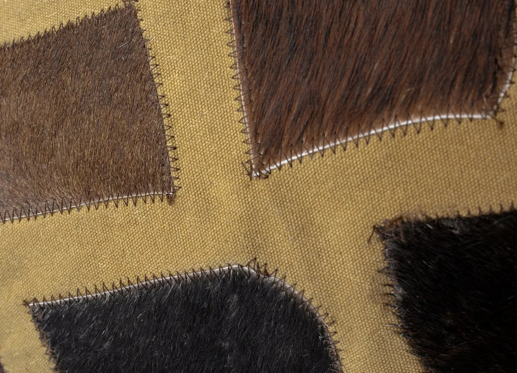 Canvello Genuine Cowhide Leather Decorative Throw Pillows - Handmade Patchwork Boho Accent Pillows For Sofa, Couch, Bed, Chair - Western Southwestern Farmhouse Pillow Covers With Feather Down Insert Included Canvello