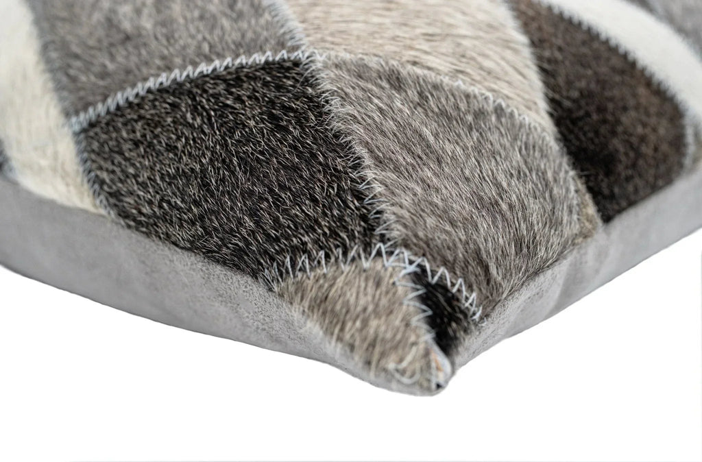 Canvello Genuine Cowhide Leather Decorative Throw Pillows - Handmade Patchwork Boho Accent Pillows For Sofa, Couch, Bed, Chair - Western Southwestern Farmhouse Pillow Covers With Feather Down Insert Included) Canvello