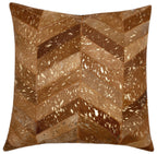 Canvello Genuine Cowhide Leather Decorative Throw Pillows - Handmade Patchwork Boho Accent Pillows For Sofa, Couch, Bed, Chair - Western Southwestern Farmhouse Pillow Covers With Feather Down Insert Included) Canvello