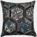 Canvello Genuine Cowhide Leather Decorative Throw Pillows - Handmade Patchwork Boho Accent Pillows For Sofa, Couch, Bed, Chair - Western Southwestern Farmhouse Pillow Covers With Feather Down Insert Included Canvello