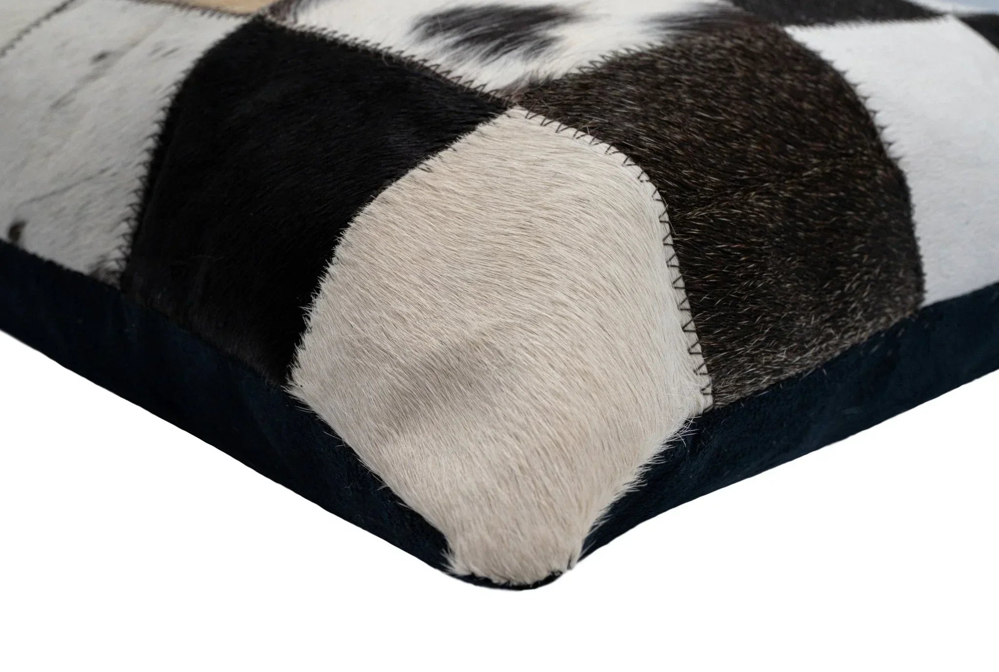 Canvello Genuine Cowhide Leather Decorative Throw Pillows - Handmade Patchwork Boho Accent Pillows For Sofa, Couch, Bed, Chair - Western Southwestern Farmhouse Pillow Covers With Feather Down Insert Included Canvello