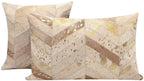 Canvello Genuine Cowhide Leather Decorative Throw Pillows - Handmade Patchwork Boho Accent Pillows For Sofa, Couch, Bed, Chair - Western Southwestern Farmhouse Pillow Covers With Feather Down Insert Included) Canvello