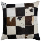Canvello Genuine Cowhide Leather Decorative Throw Pillows - Handmade Patchwork Boho Accent Pillows For Sofa, Couch, Bed, Chair - Western Southwestern Farmhouse Pillow Covers With Feather Down Insert Included Canvello