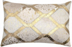 Canvello Genuine Cowhide Leather Decorative Throw Pillows - Handmade Patchwork Boho Accent Pillows For Sofa, Couch, Bed, Chair - Western Southwestern Farmhouse Pillow Covers With Feather Down Insert Included) Canvello