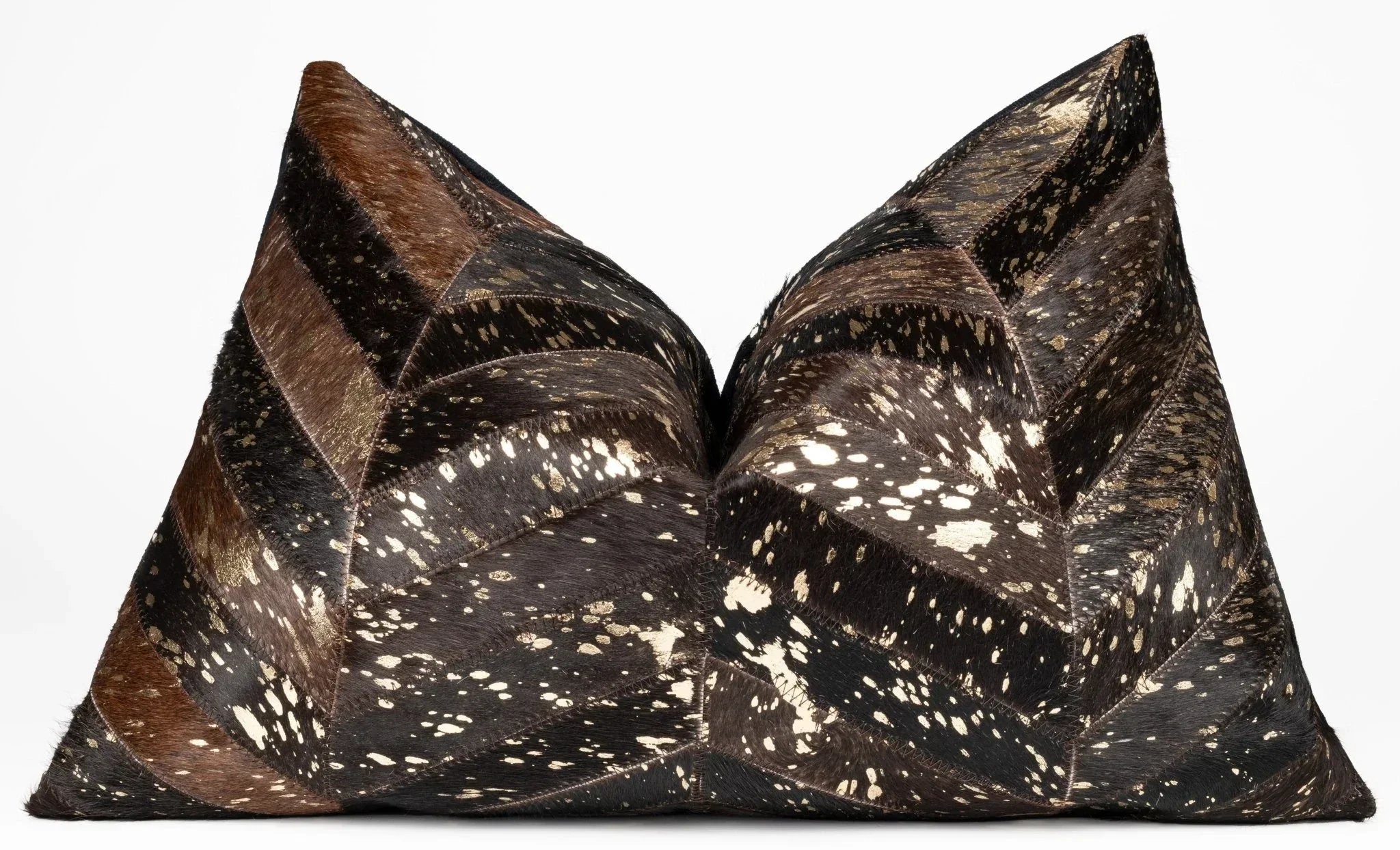 Canvello Genuine Cowhide Leather Decorative Throw Pillows - Handmade Patchwork Boho Accent Pillows For Sofa, Couch, Bed, Chair - Western Southwestern Farmhouse Pillow Covers With Feather Down Insert Included Canvello