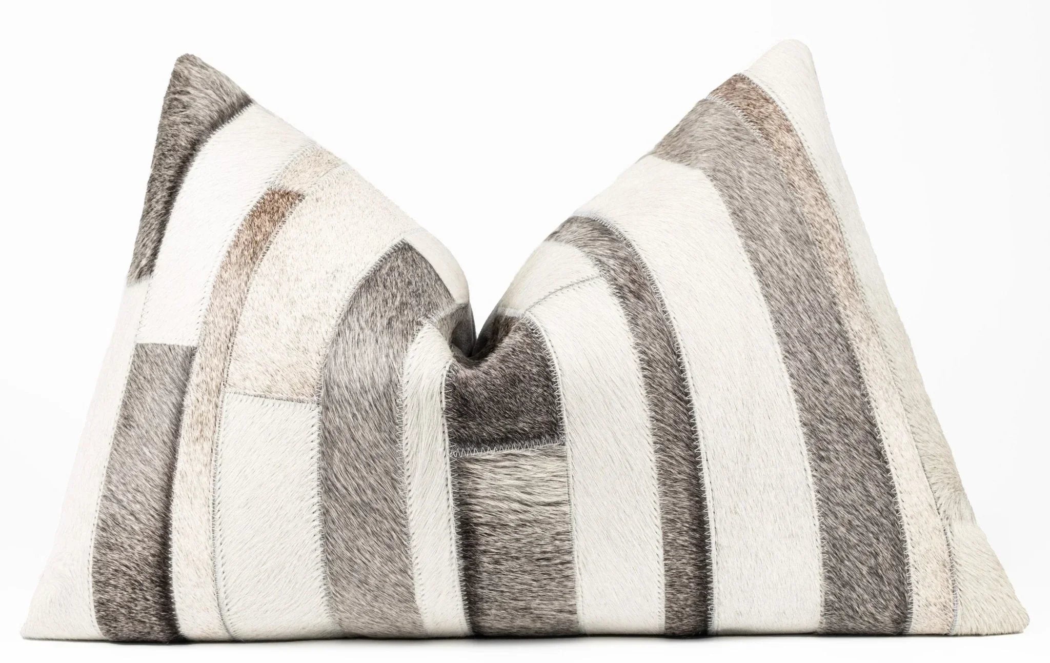 Canvello Genuine Cowhide Leather Decorative Throw Pillows - Handmade Patchwork Boho Accent Pillows For Sofa, Couch, Bed, Chair - Western Southwestern Farmhouse Pillow Covers With Feather Down Insert Included Canvello