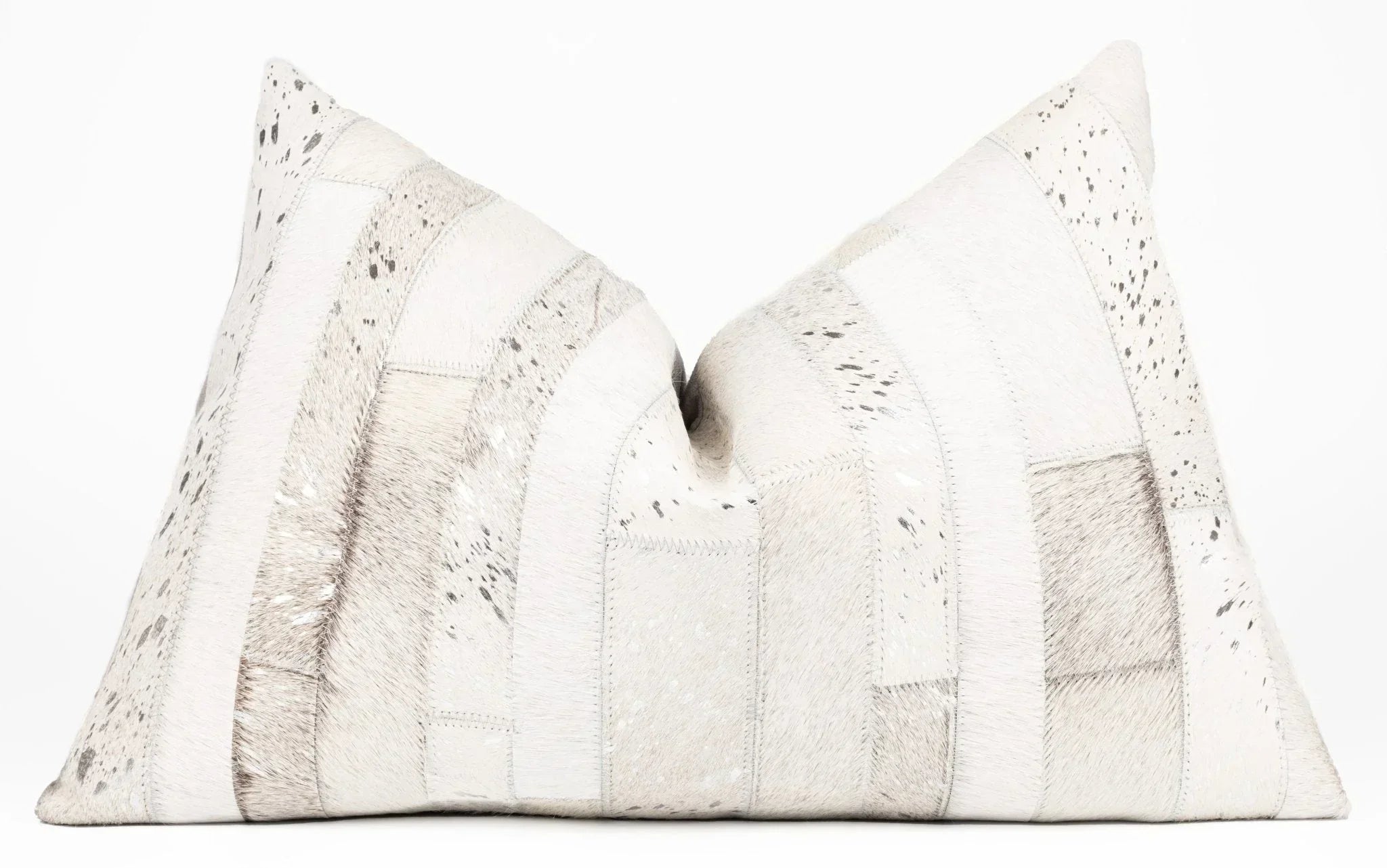 Canvello Genuine Cowhide Leather Decorative Throw Pillows - Handmade Patchwork Boho Accent Pillows For Sofa, Couch, Bed, Chair - Western Southwestern Farmhouse Pillow Covers With Feather Down Insert Included Canvello