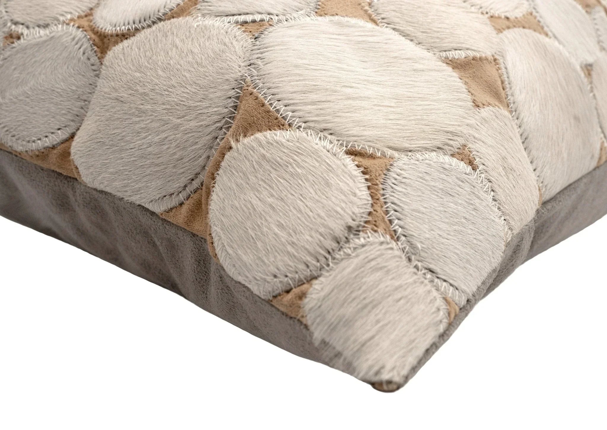Canvello Genuine Cowhide Leather Decorative Throw Pillows - Handmade Patchwork Boho Accent Pillows For Sofa, Couch, Bed, Chair - Western Southwestern Farmhouse Pillow Covers With Feather Down Insert Included Canvello