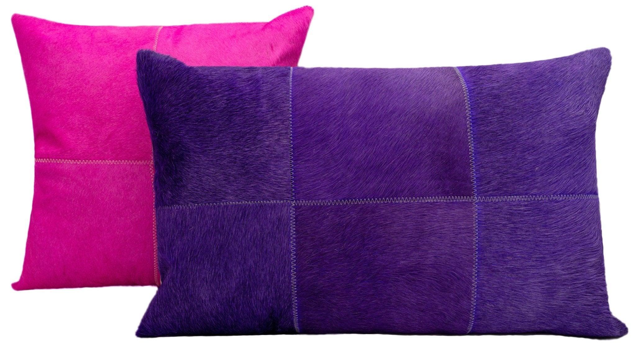 Canvello Genuine Cowhide Leather Decorative Throw Pillows - Handmade Patchwork Boho Accent Pillows For Sofa, Couch, Bed, Chair - Western Southwestern Farmhouse Pillow Covers With Feather Down Insert Included) Canvello
