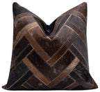 Canvello Genuine Cowhide Leather Decorative Throw Pillows - Handmade Patchwork Boho Accent Pillows For Sofa, Couch, Bed, Chair - Western Southwestern Farmhouse Pillow Covers With Feather Down Insert Included) Canvello