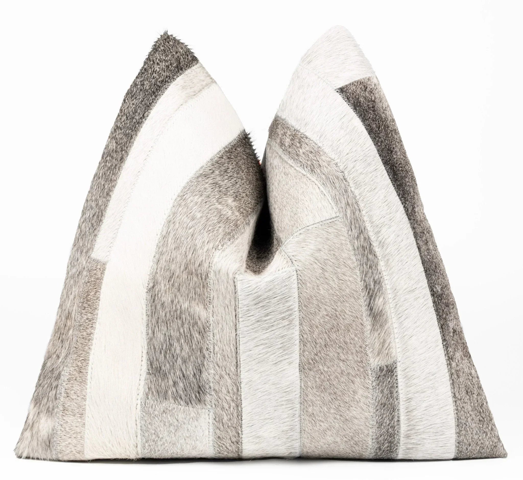 Canvello Genuine Cowhide Leather Decorative Throw Pillows - Handmade Patchwork Boho Accent Pillows For Sofa, Couch, Bed, Chair - Western Southwestern Farmhouse Pillow Covers With Feather Down Insert Included Canvello