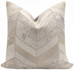 Canvello Genuine Cowhide Leather Decorative Throw Pillows - Handmade Patchwork Boho Accent Pillows For Sofa, Couch, Bed, Chair - Western Southwestern Farmhouse Pillow Covers With Feather Down Insert Included Canvello
