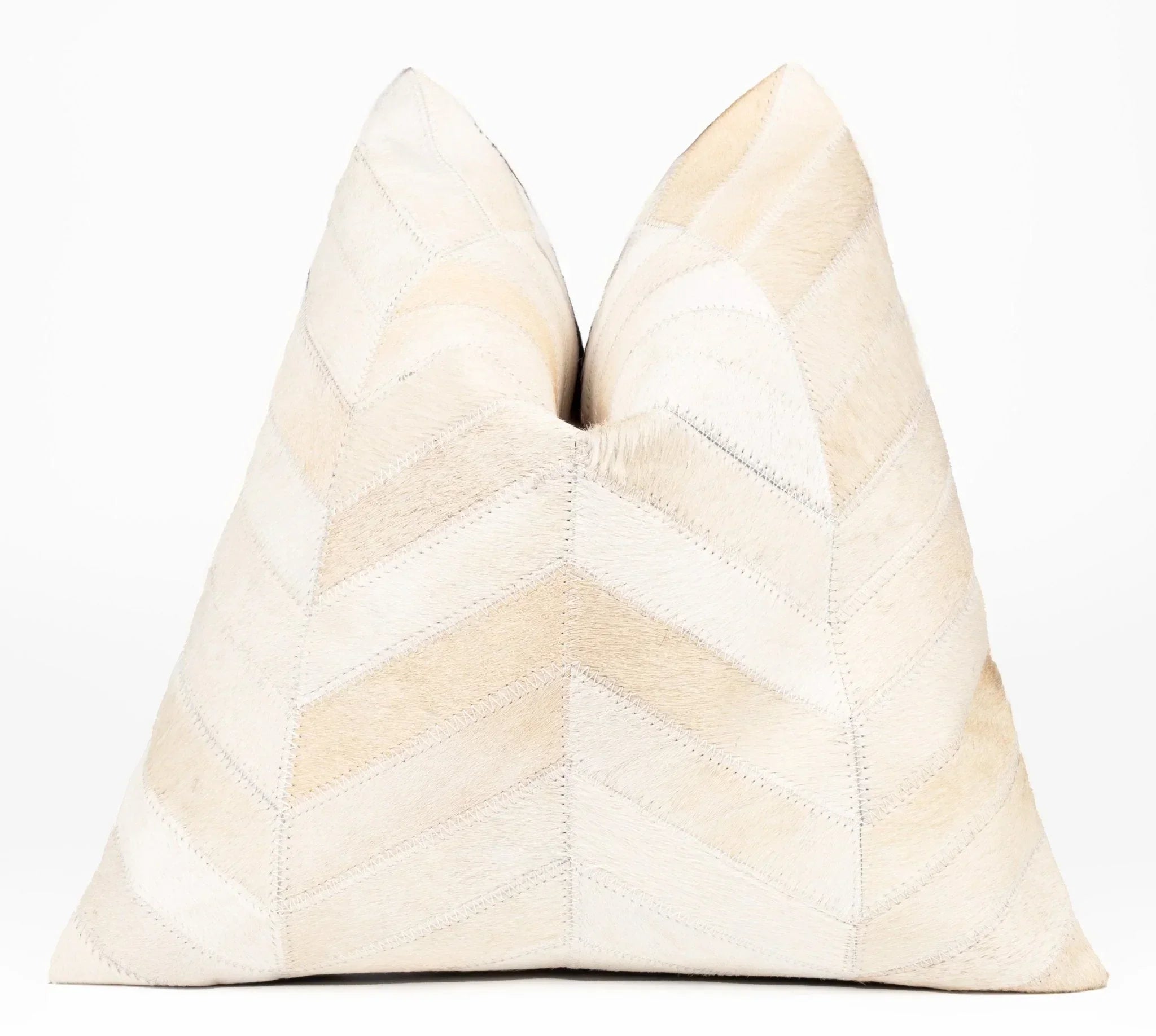 Canvello Genuine Cowhide Leather Decorative Throw Pillows - Handmade Patchwork Boho Accent Pillows For Sofa, Couch, Bed, Chair - Western Southwestern Farmhouse Pillow Covers With Feather Down Insert Included Canvello
