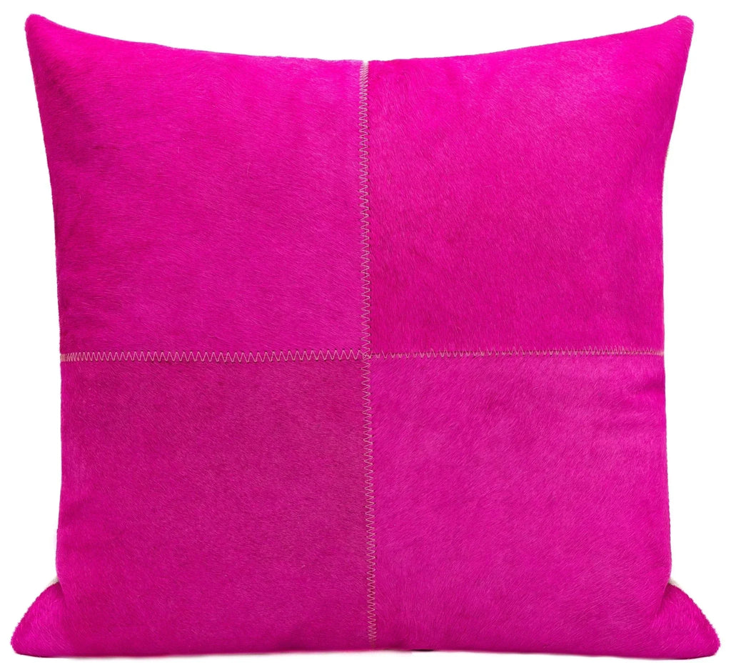 Canvello Genuine Cowhide Leather Decorative Throw Pillows - Handmade Patchwork Boho Accent Pillows For Sofa, Couch, Bed, Chair - Western Southwestern Farmhouse Pillow Covers With Feather Down Insert Included) Canvello