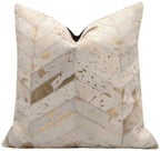 Canvello Genuine Cowhide Leather Decorative Throw Pillows - Handmade Patchwork Boho Accent Pillows For Sofa, Couch, Bed, Chair - Western Southwestern Farmhouse Pillow Covers With Feather Down Insert Included Canvello