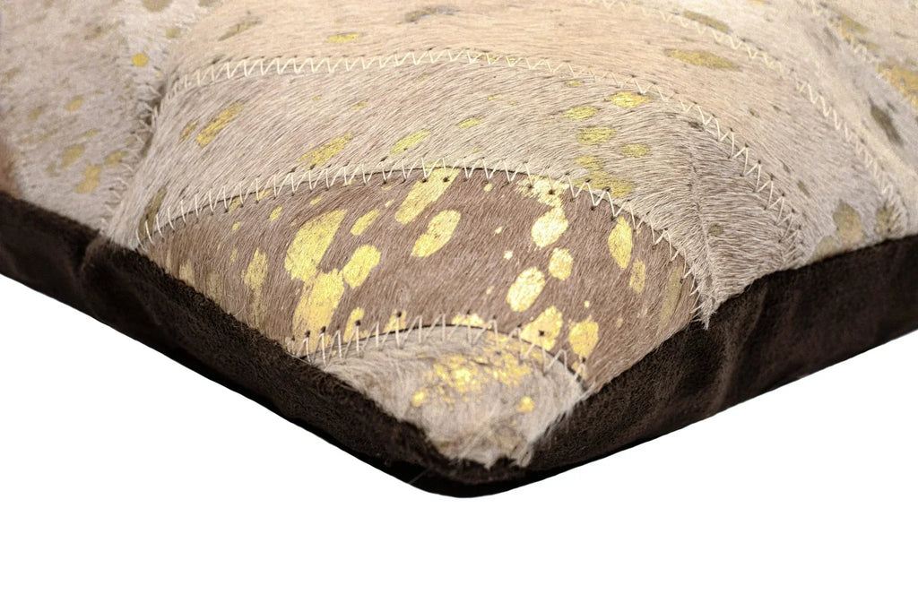 Canvello Genuine Cowhide Leather Decorative Throw Pillows - Handmade Patchwork Boho Accent Pillows For Sofa, Couch, Bed, Chair - Western Southwestern Farmhouse Pillow Covers With Feather Down Insert Included) Canvello