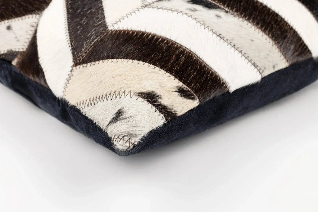 Canvello Genuine Cowhide Leather Decorative Throw Pillows - Handmade Patchwork Boho Accent Pillows For Sofa, Couch, Bed, Chair - Western Southwestern Farmhouse Pillow Covers With Feather Down Insert Included Canvello