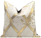 Canvello Genuine Cowhide Leather Decorative Throw Pillows - Handmade Patchwork Boho Accent Pillows For Sofa, Couch, Bed, Chair - Western Southwestern Farmhouse Pillow Covers With Feather Down Insert Included) Canvello