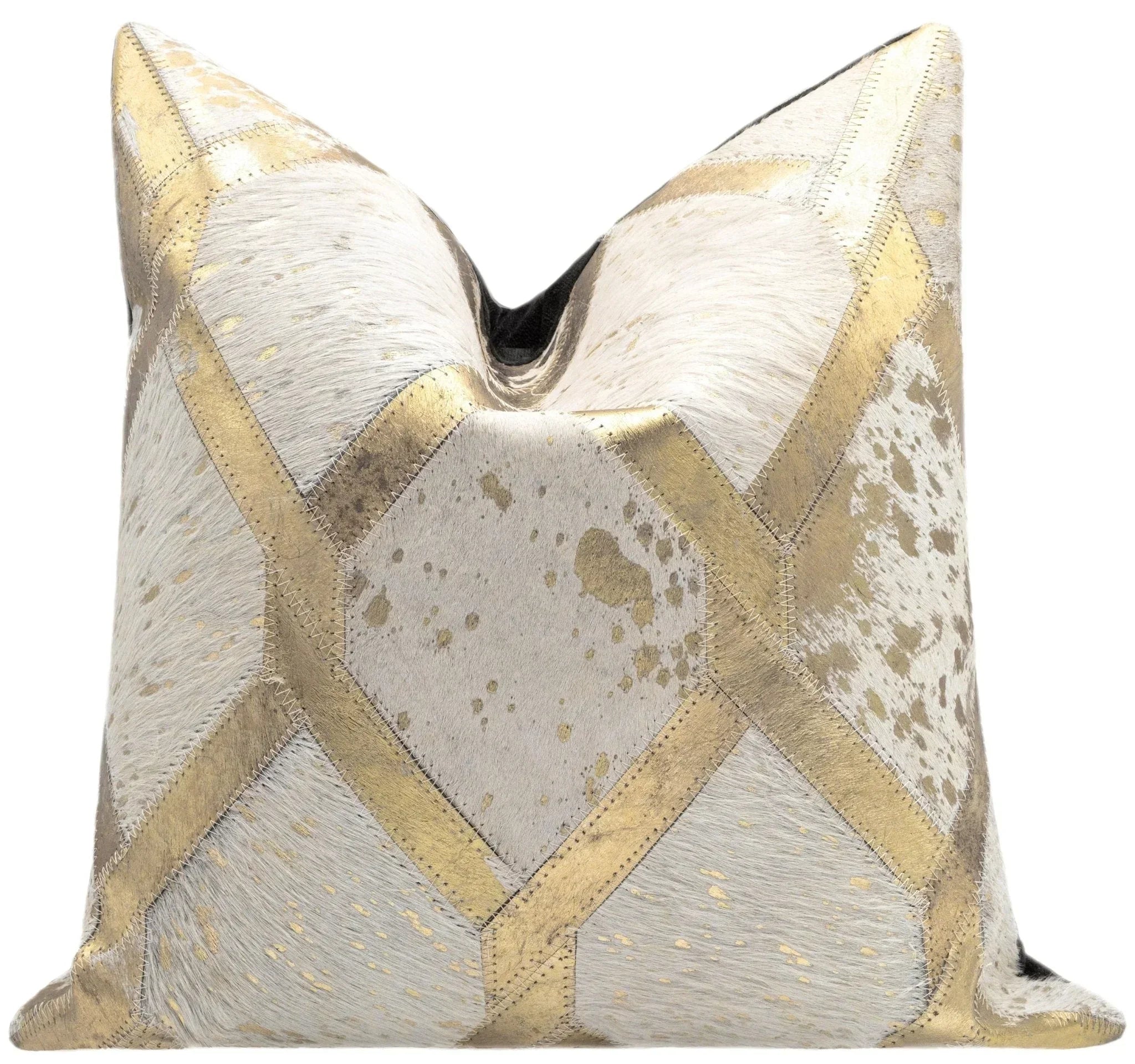 Canvello Genuine Cowhide Leather Decorative Throw Pillows - Handmade Patchwork Boho Accent Pillows For Sofa, Couch, Bed, Chair - Western Southwestern Farmhouse Pillow Covers With Feather Down Insert Included) Canvello