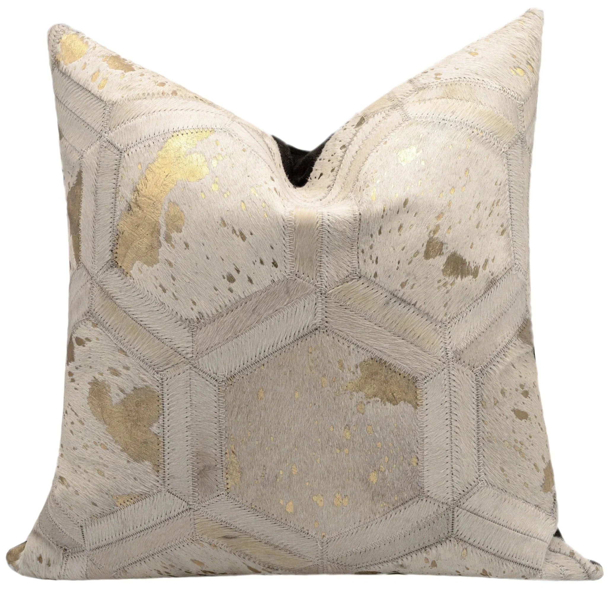Canvello Genuine Cowhide Leather Decorative Throw Pillows - Handmade Patchwork Boho Accent Pillows For Sofa, Couch, Bed, Chair - Western Southwestern Farmhouse Pillow Covers With Feather Down Insert Included) Canvello