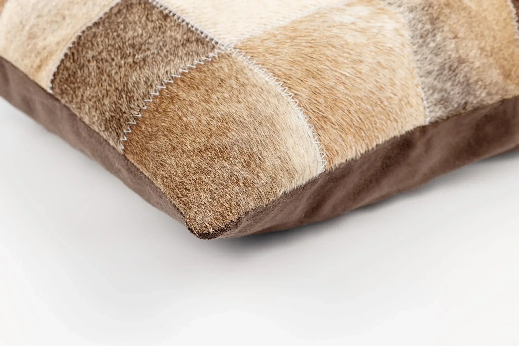 Canvello Genuine Cowhide Leather Decorative Throw Pillows - Handmade Patchwork Boho Accent Pillows For Sofa, Couch, Bed, Chair - Western Southwestern Farmhouse Pillow Covers With Feather Down Insert Included Canvello