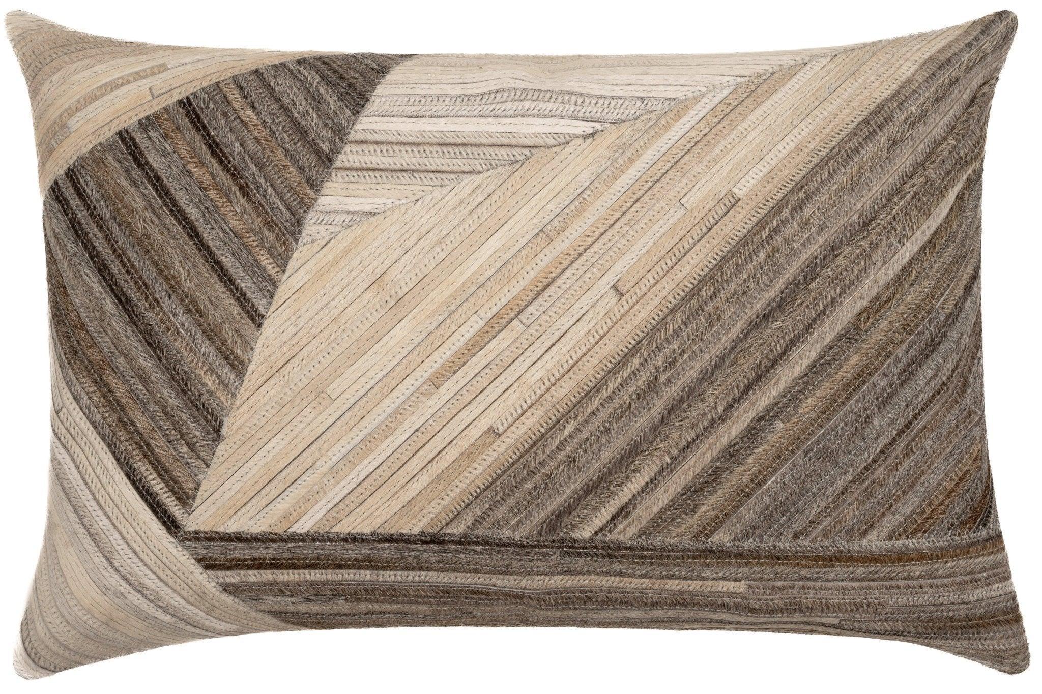Canvello Genuine Cowhide Leather Decorative Throw Pillows - Handmade Patchwork Boho Accent Pillows For Sofa, Couch, Bed, Chair - Western Southwestern Farmhouse Pillow Covers With Feather Down Insert Included) Canvello