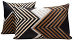 Canvello Genuine Cowhide Leather Decorative Throw Pillows - Handmade Patchwork Boho Accent Pillows For Sofa, Couch, Bed, Chair - Western Southwestern Farmhouse Pillow Covers With Feather Down Insert Included) Canvello
