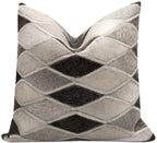 Canvello Genuine Cowhide Leather Decorative Throw Pillows - Handmade Patchwork Boho Accent Pillows For Sofa, Couch, Bed, Chair - Western Southwestern Farmhouse Pillow Covers With Feather Down Insert Included Canvello